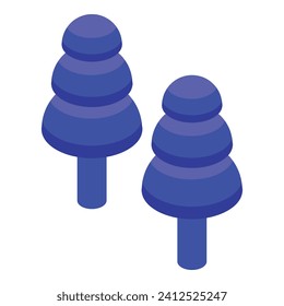 Ears caps icon isometric vector. Summer swim accessory. Fashion travel