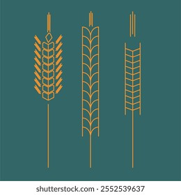 Ears of corn logo Art Deco style