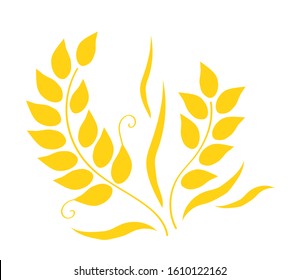 Ears of corn on a white background. Plants. Vector illustration.