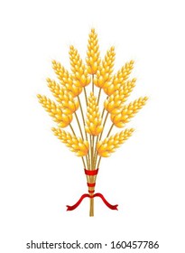 Ears of corn tied with ribbon