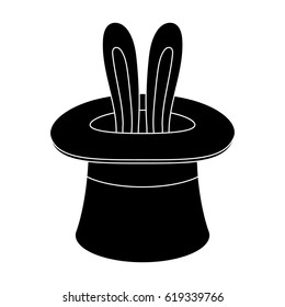 Ears of a hare in a hat. Foci.Party and parties single icon in black style vector symbol stock illustration.