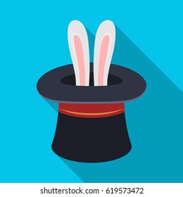 Ears of a hare in a hat. Foci.Party and parties single icon in flat style vector symbol stock illustration.