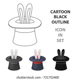Ears of a hare in a hat. Foci.Party and parties single icon in cartoon style vector symbol stock illustration.