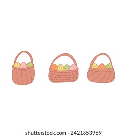 ears hare rabbit easter eggs hunting holiday. Vector illustration