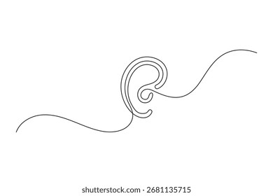 
Ohren Symbol durchgehende einzeilige Zeichnung minimalistischen Stil isolieren Umriss Vektorgrafik
