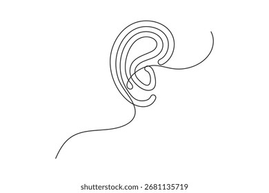 
Ears icon continuous one line drawing minimalist style isolate outline vector illustration
