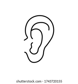 Vector de icono de orejas. Símbolo de orejas sentidos humanos fondo blanco aislado