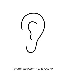 Vector de icono de orejas. Símbolo de orejas sentidos humanos fondo blanco aislado