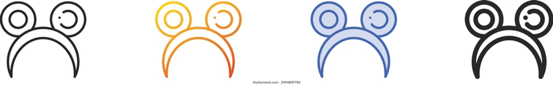 ears icon.Thin Linear, Gradient, Blue Stroke and bold Style Design Isolated On White Background
