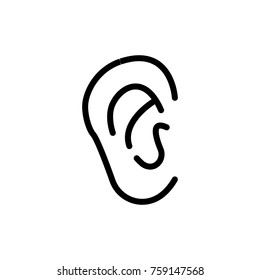 Ears line icon. High quality black outline logo for web site design and mobile apps. Vector illustration on a white background.