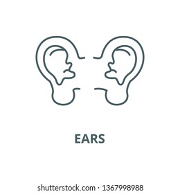 Ears line icon, vector. Ears outline sign, concept symbol, flat illustration