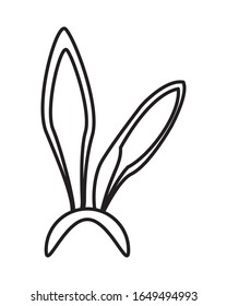 ears rabbit easter accessory icon vector illustration design