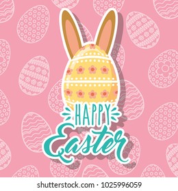 ears rabbit egg happy easter decoration eggs background