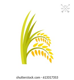 Ears of rice plant icon
