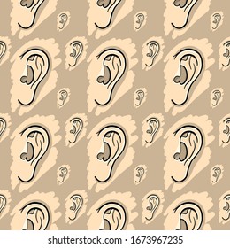 Ears wallpaper, illustration, vector on white background.