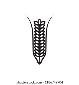 Ears of Wheat, Barley or Rye, vector visual graphic icons, fully adjustable and scalable