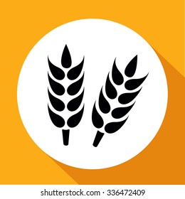 Ears of Wheat, Barley or Rye vector visual graphic icons