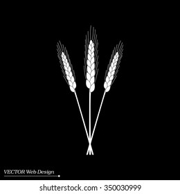 Ears of Wheat, Barley or Rye vector visual graphic icons, ideal for bread packaging, beer labels etc.