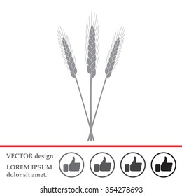 Ears of Wheat, Barley or Rye vector visual graphic icons, ideal for bread packaging, beer labels etc.