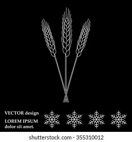 Ears of Wheat, Barley or Rye vector visual graphic icons, ideal for bread packaging, beer labels etc.