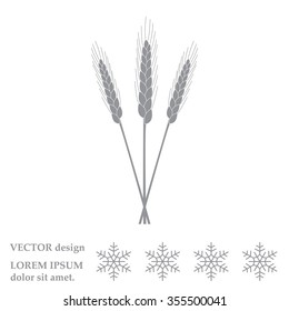Ears of Wheat, Barley or Rye vector visual graphic icons, ideal for bread packaging, beer labels etc.