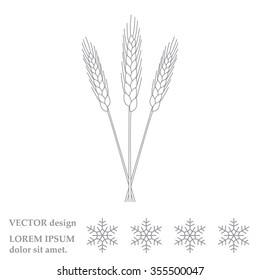 Ears of Wheat, Barley or Rye vector visual graphic icons, ideal for bread packaging, beer labels etc.