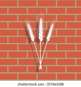 Ears of Wheat, Barley or Rye vector visual graphic icons, ideal for bread packaging, beer labels etc.