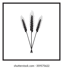 Ears of Wheat, Barley or Rye vector visual graphic icons, ideal for bread packaging, beer labels etc.