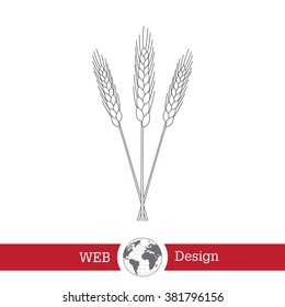 Ears of Wheat, Barley or Rye vector visual graphic icons, ideal for bread packaging, beer labels etc.