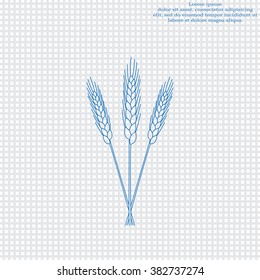 Ears of Wheat, Barley or Rye vector visual graphic icons, ideal for bread packaging, beer labels etc.