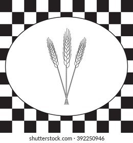 Ears of Wheat, Barley or Rye vector visual graphic icons, ideal for bread packaging, beer labels etc.