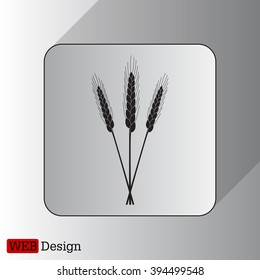 Ears of Wheat, Barley or Rye vector visual graphic icons, ideal for bread packaging, beer labels etc.