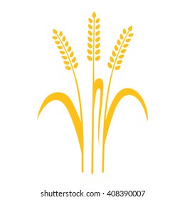 Ears of Wheat, Barley or Rye vector visual graphic icons, ideal for bread packaging, beer labels etc