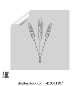 Ears of Wheat, Barley or Rye vector visual graphic icons, ideal for bread packaging, beer labels etc.