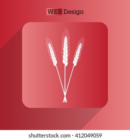 Ears of Wheat, Barley or Rye vector visual graphic icons, ideal for bread packaging, beer labels etc.
