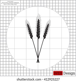 Ears of Wheat, Barley or Rye vector visual graphic icons, ideal for bread packaging, beer labels etc.