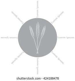 Ears of Wheat, Barley or Rye vector visual graphic icons, ideal for bread packaging, beer labels etc.