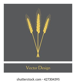 Ears of Wheat, Barley or Rye vector visual graphic icons, ideal for bread packaging, beer labels etc.