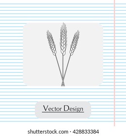 Ears of Wheat, Barley or Rye vector visual graphic icons, ideal for bread packaging, beer labels etc.