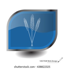 Ears of Wheat, Barley or Rye vector visual graphic icons, ideal for bread packaging, beer labels etc.