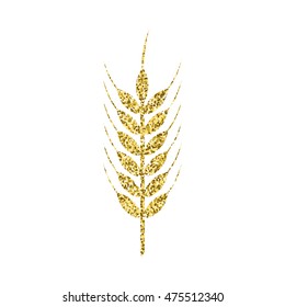 Ears of Wheat, Barley or Rye vector graphic icons, ideal for bread packaging. Glitter wheat