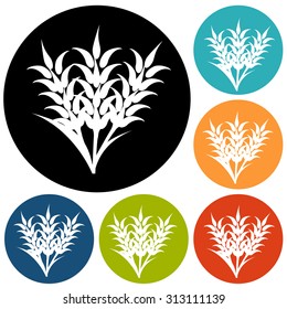 Ears of Wheat, Barley or Rye visual graphic icons, ideal for bread packaging