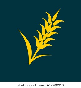 Ears of Wheat, Barley or Rye visual graphic icons, ideal for bread packaging