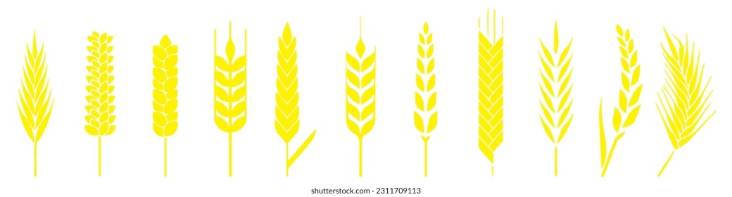 Ears of wheat bread symbols.EPS 10