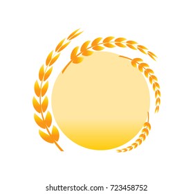 ears of wheat with a circle illustration, wheat circle, icon design, isolated on white background. 