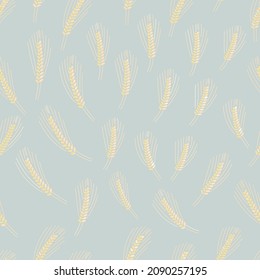 ears of wheat flat vector seamless pattern