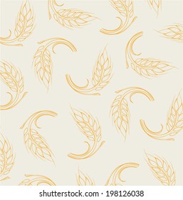 Ears of wheat in front of white background. Vector