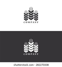 Ears of wheat in front of white background. Vector