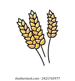ears of wheat harvest color icon vector. ears of wheat harvest sign. isolated symbol illustration