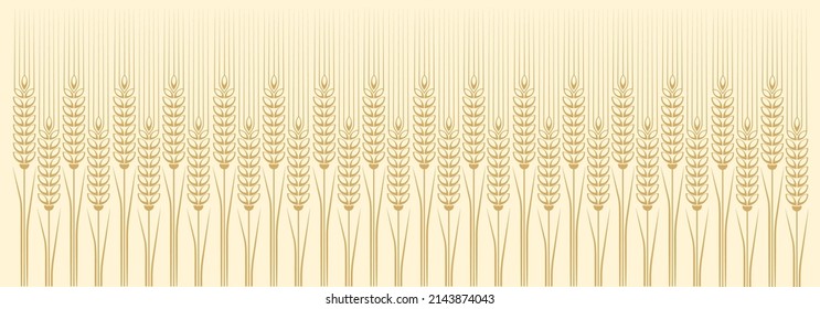 Ears wheat horizontal border